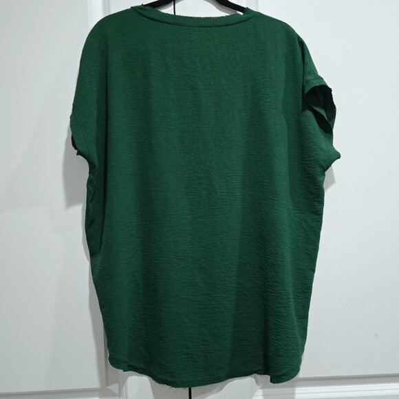 Jodifl - L Forever Famous top In Kelly Green Raw Hem - Picture 7 of 8